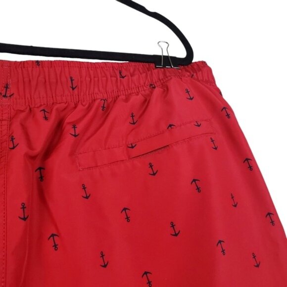 Nautica Mens Red Anchor Print Swim Trunk Shorts Size XXL - Picture 4 of 5